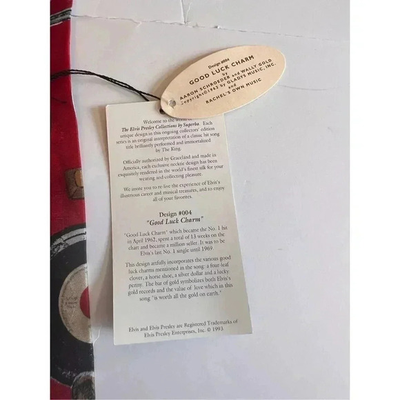 Elvis Presley Collections Mens Neck Tie Good Luck Charm Italian Silk Superba NWT - Picture 3 of 7